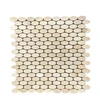 RMI stone new design cream travertine beige marfil oval round marble mosaic floor tile