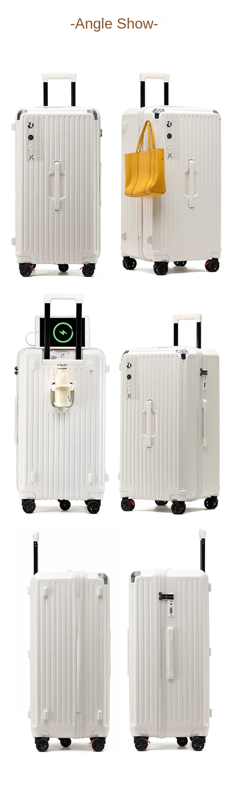 product large capacity 32 inch front open suitcase lightweight durable tsa password lock waterproof zipper luggage with usb travel case-20