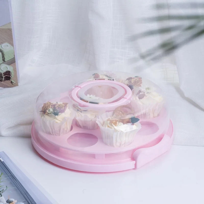 Plastic Storage Container Cake Carrier Box With Server Holds and ...