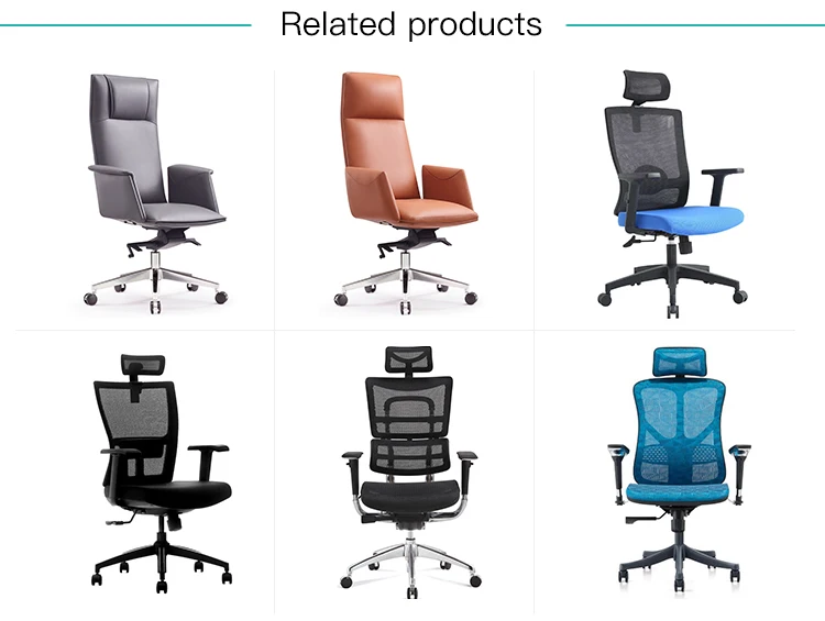 High Back Swivel Ergonomic Metal Frame Executive Adjustable Leather Office Chair