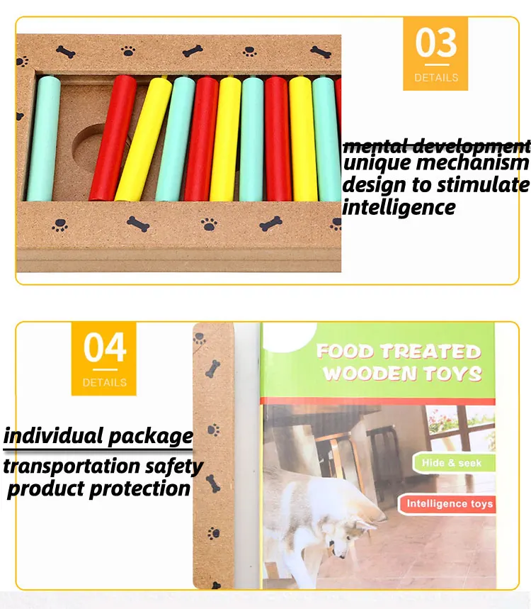 Best Newest Puzzle Toys Pet Feeder Treat Wooden Interactive Dog Puzzles To Cats