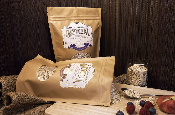 凹版印刷食品拉链锁平底袋燕麦包装