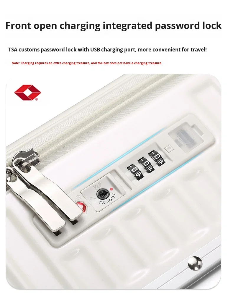 product 28 inch reinforced thicken aluminum frame travel luggage large capacity pc suitcase anti theft password front open trolley case-11
