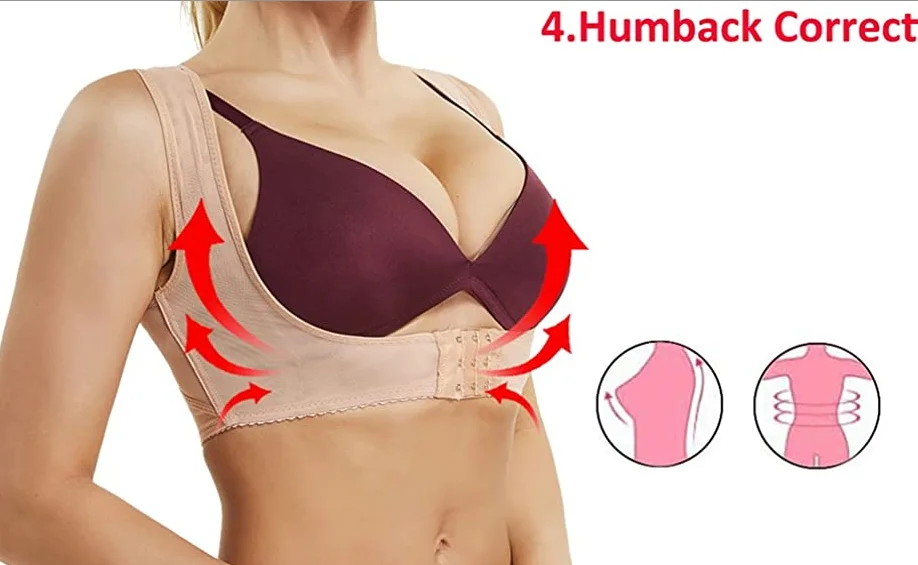 MOHUACHI Chest Brace Up for Women Strap Bra Support Posture Corrector Shapewear Vest Breast Support 