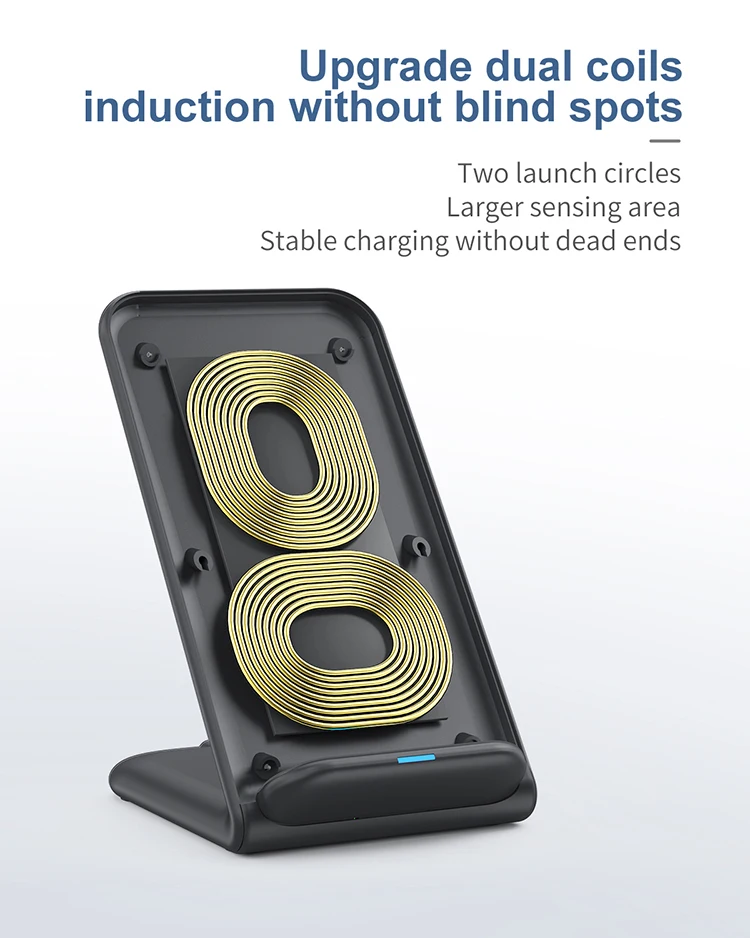 Wireless Phone Charger Stand for iPhone 11, 11 Pro, 11 Pro Max, 10W Fast Charging Galaxy S20 S10 S9, and More