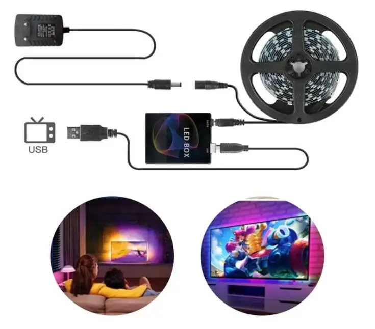 Latest RGB led strip kit for synchronous screen computer laptop home HDTV movies game