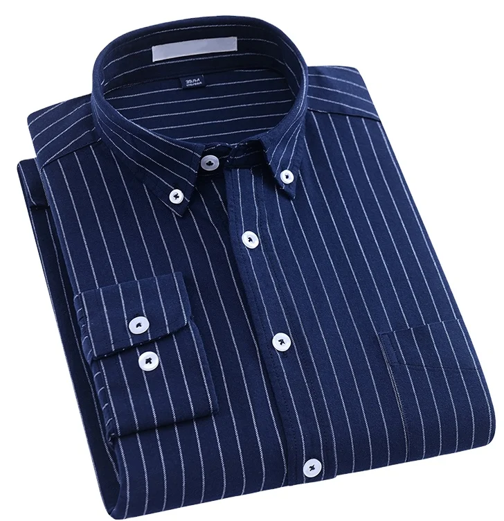 Venta al por mayor camisas de lujo italianos Compre online Camisa Casual Moderna de Lujo con Estilo a Rayas Azul y