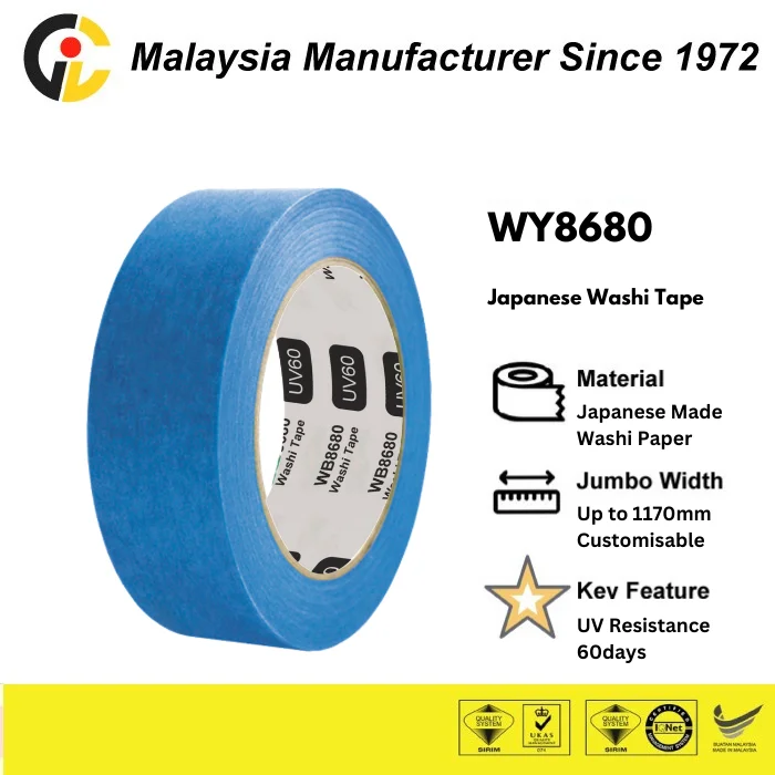 Malaysia Factory Washi Paper Masking Tape For Painting 60 Days Uv ...