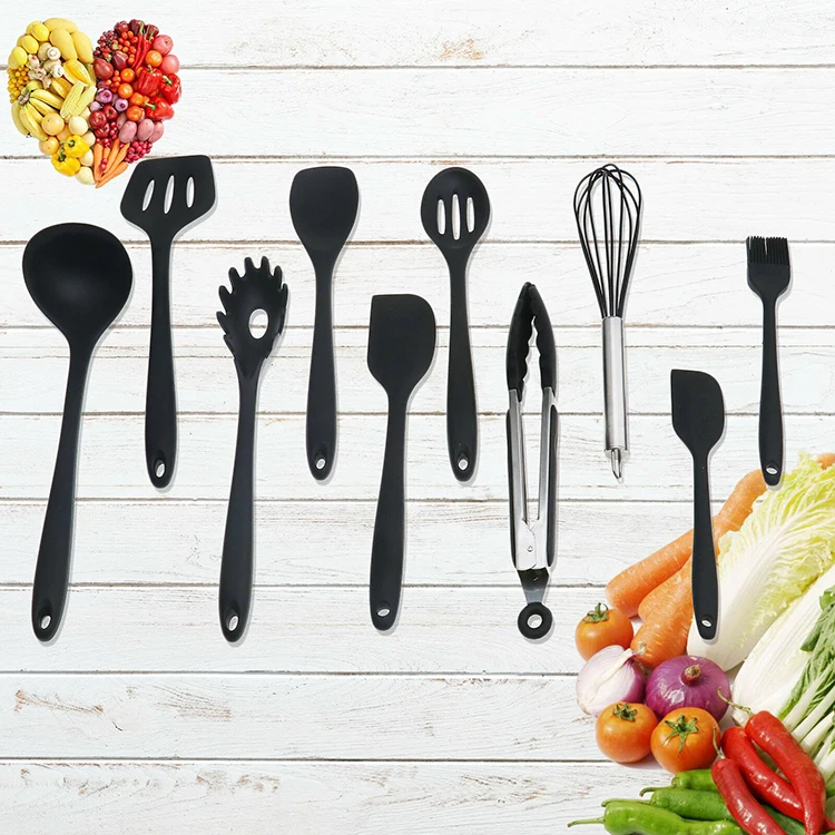 Nonstick High Quality Silicone Kitchen Gadgets 10 Pcs Cooking Utensils