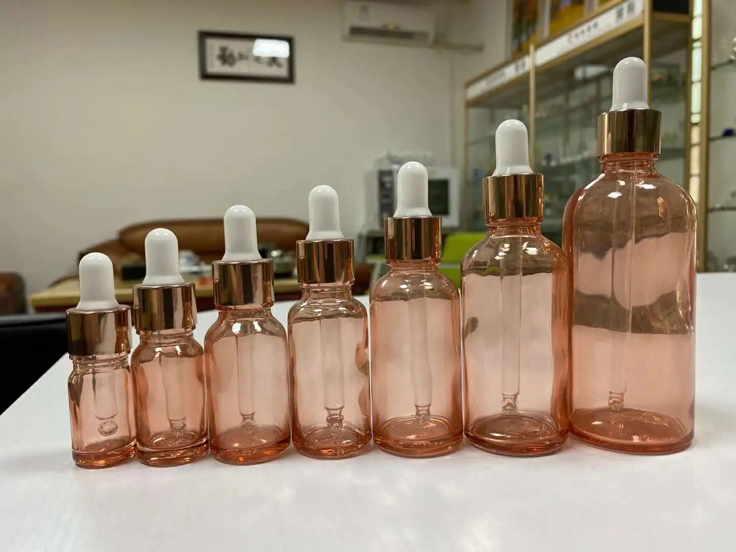 In Stock! 5ml 10ml 15ml 20ml 30ml 50ml 100ml Glass Rose Gold Dropper ...