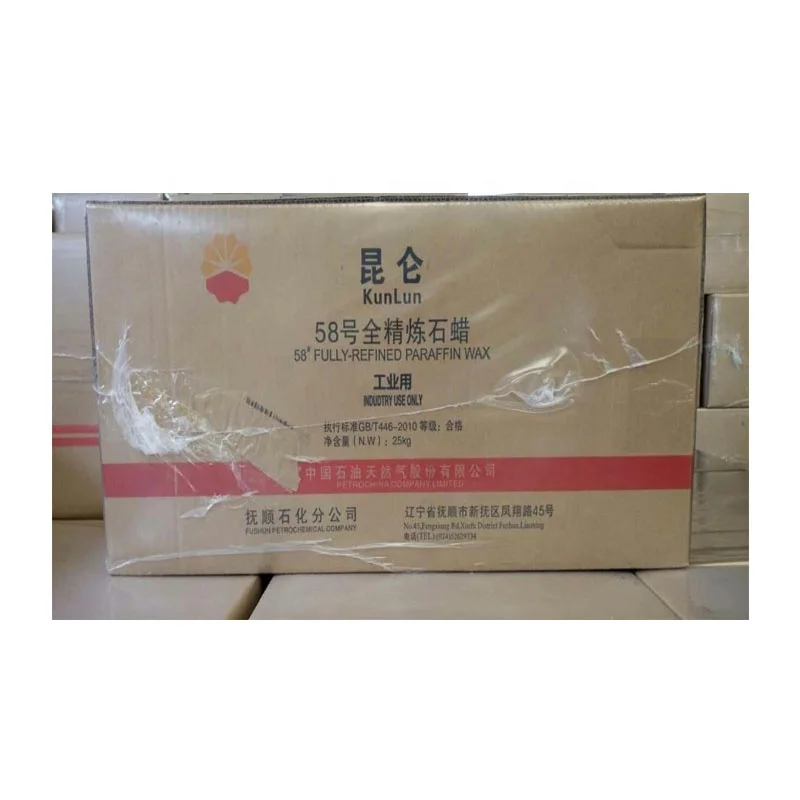 
China export fully refined paraffin wax 58-60 kunlun brand for candle manufacturing 