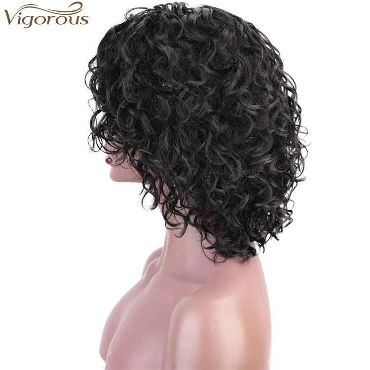Vigorous Wholesale Price Glueless Human Hair Wigs Afro Curly Wigs For