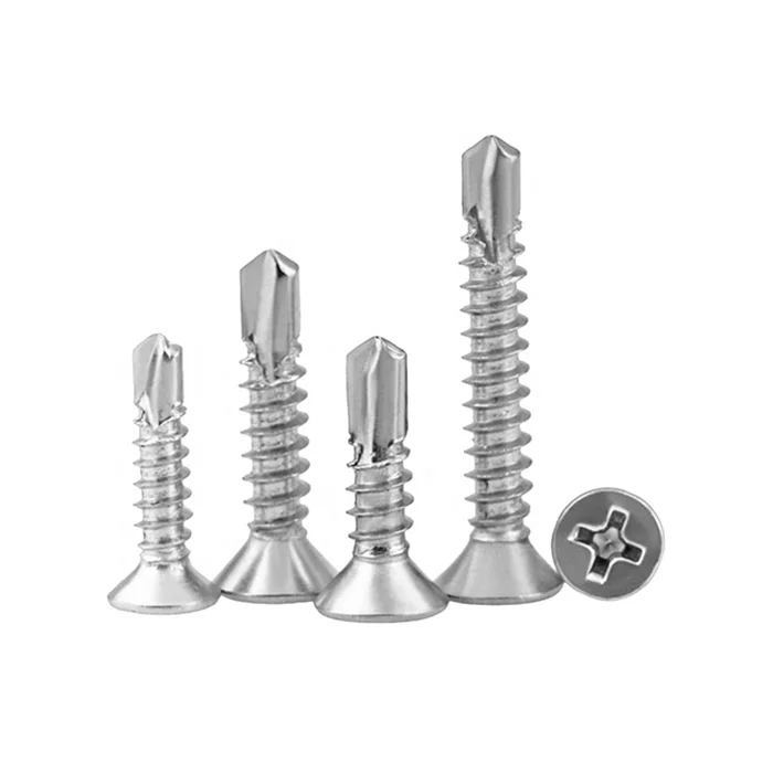 
High precision customized size Metric Cross recessed countersunk head self drilling screws 