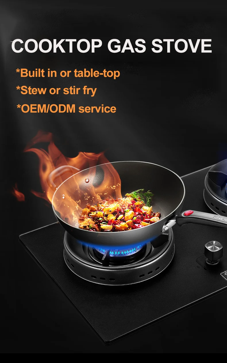 Professional design built in or table top 2 burner home cooker gas stove