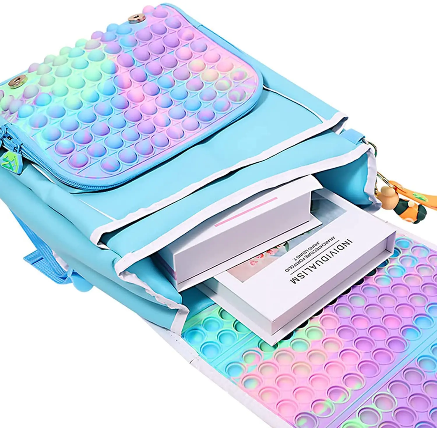 Amazon Hot 2022 Bubble Fidget Backpack Waterproof Rainbow Fidget Toy For Teenagers Women's Bag