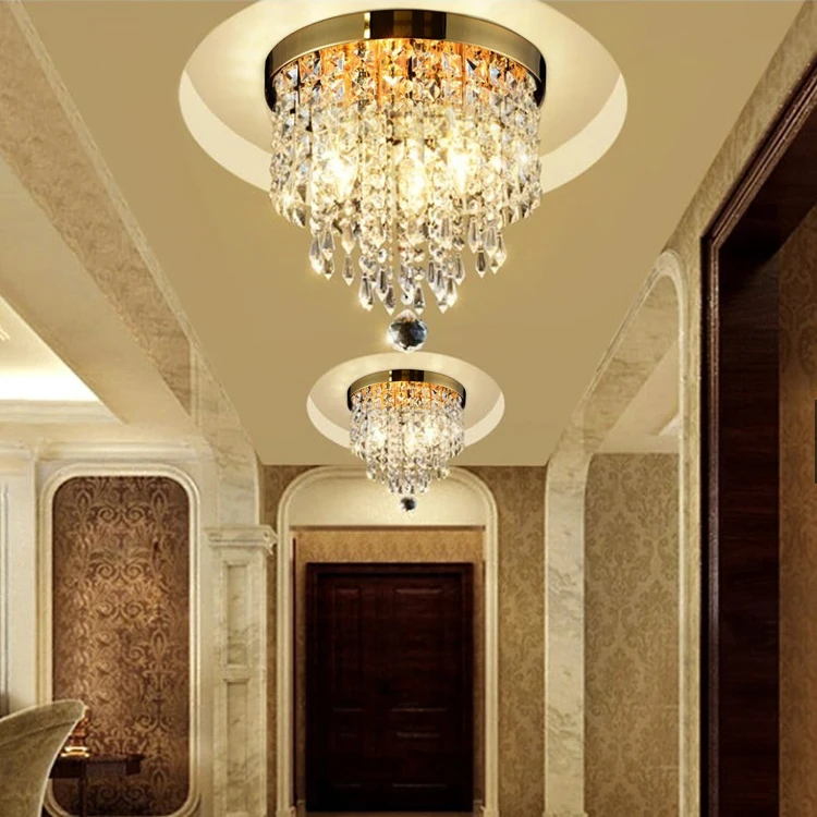 L4u Shopee Lazada Hot-sale Luxury Raindrop Round Acrylic Crystal Chandelier Light for Dining Room Foyer