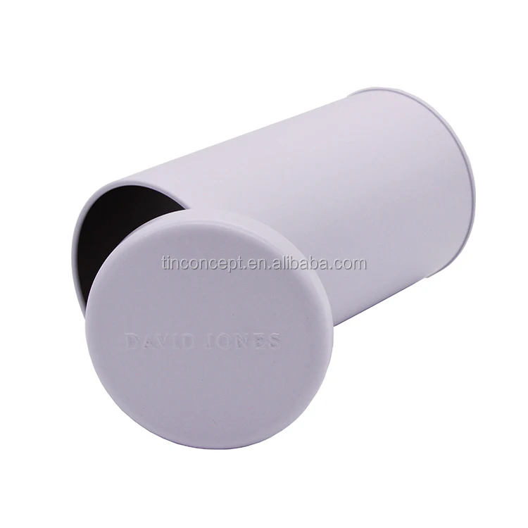 Custom Luxury Antique white Chinese Green Tea Canister Metal Round Box For Sale