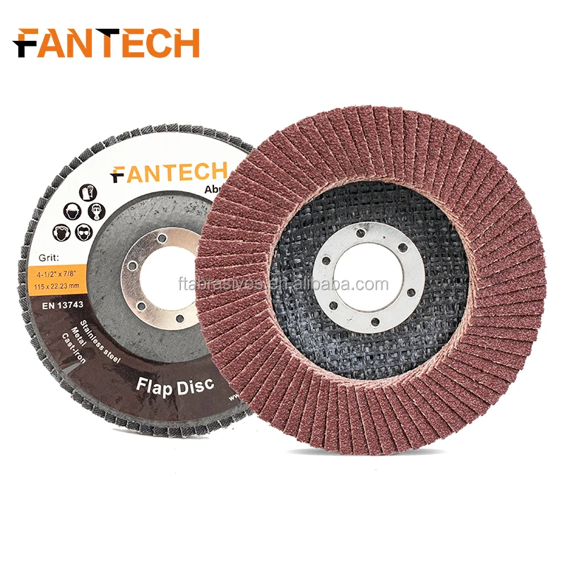 Fantech Flap Disc Fiberglass Backing With Nylon Hole Grinding Discs Ceramic 115mm 41/2 Inch