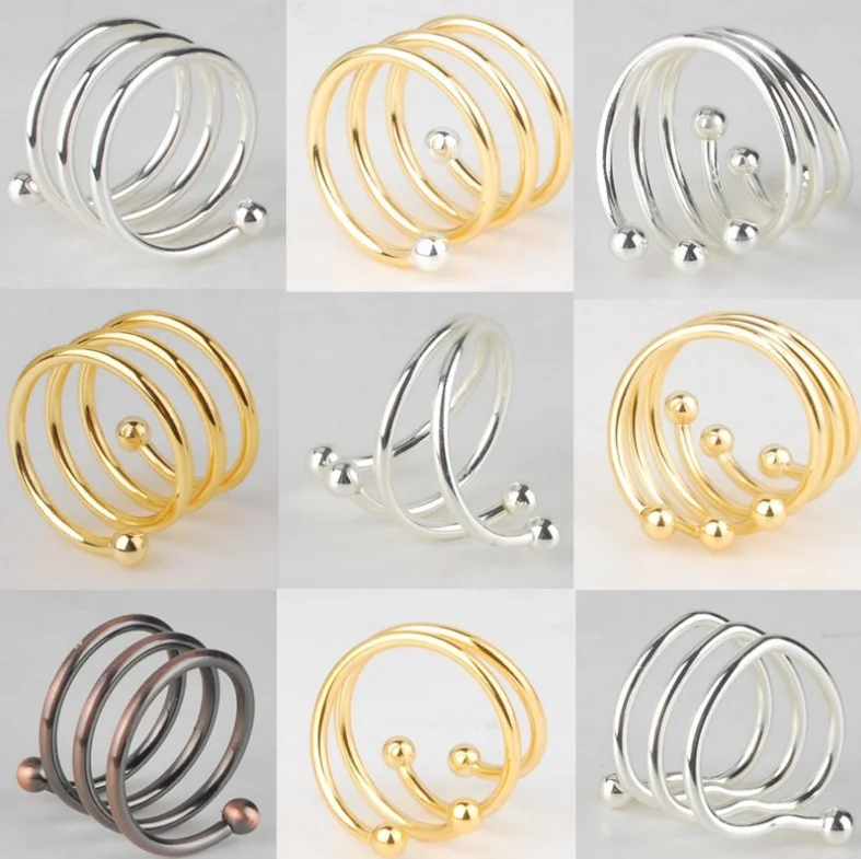 Hotel restaurant banquet gold silver plated napkin rings for weddings