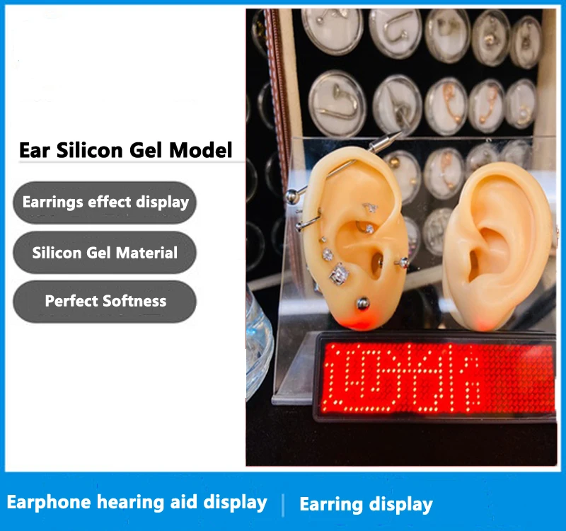 human ear molds silicone ears for earings display ear model