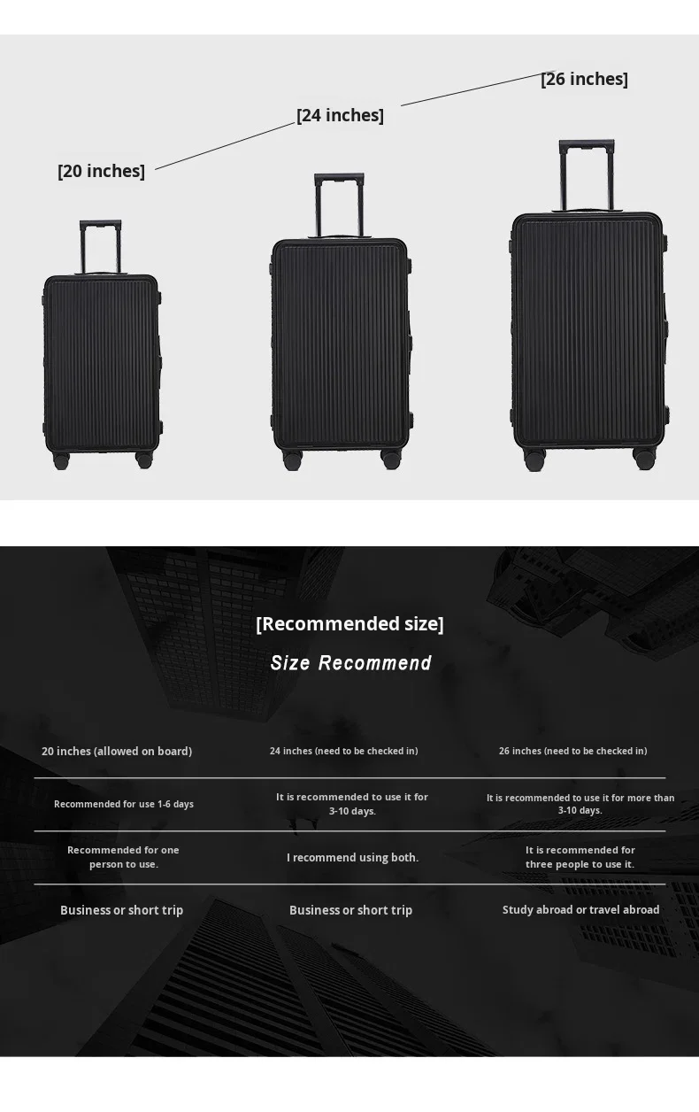 product full aluminum luggage spinner trolley case 20 24 30 inch unisex front opening waterproof anti theft tsa lock suitcase business-15