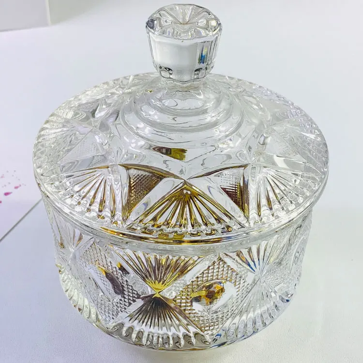 High Quality Large Size Candy Jars Handmade Clear Glass Candy Jar With Lid