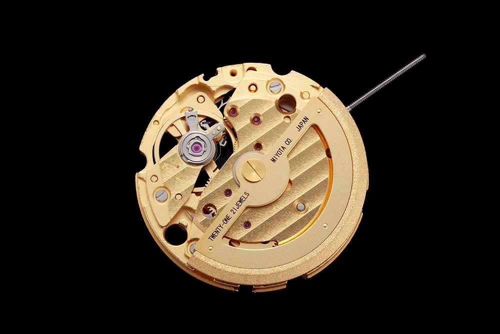 库存可用 21 珠宝原装 miyota 82s7 镀金全绕组自动手表机芯