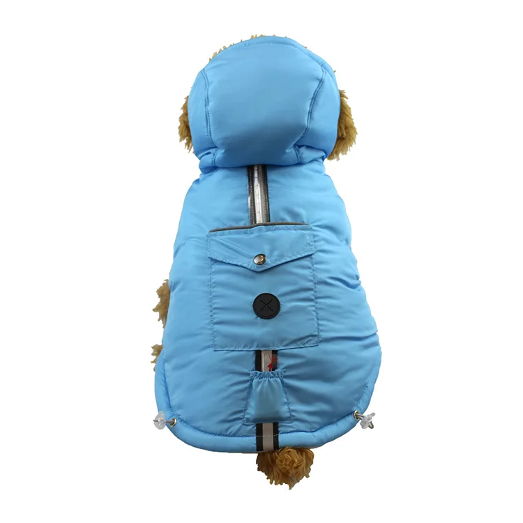 2020 autumn and winter  cold and warm  Hooded cotton-padded and Led light reflective thickened  pet jacket----second part