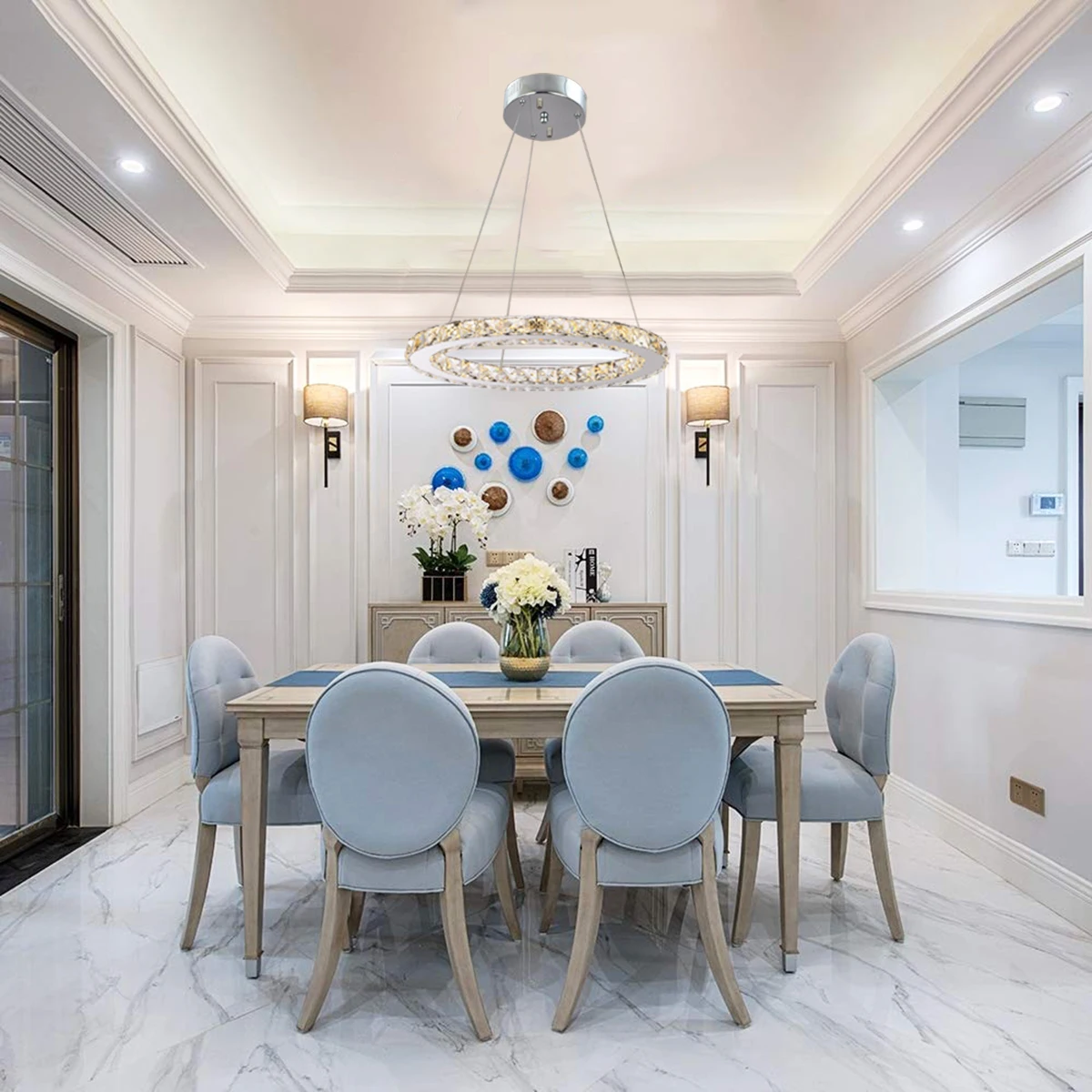 Amazon,Gran Oferta,Candelabro De Anillo De Cristal,Lámpara Colgante