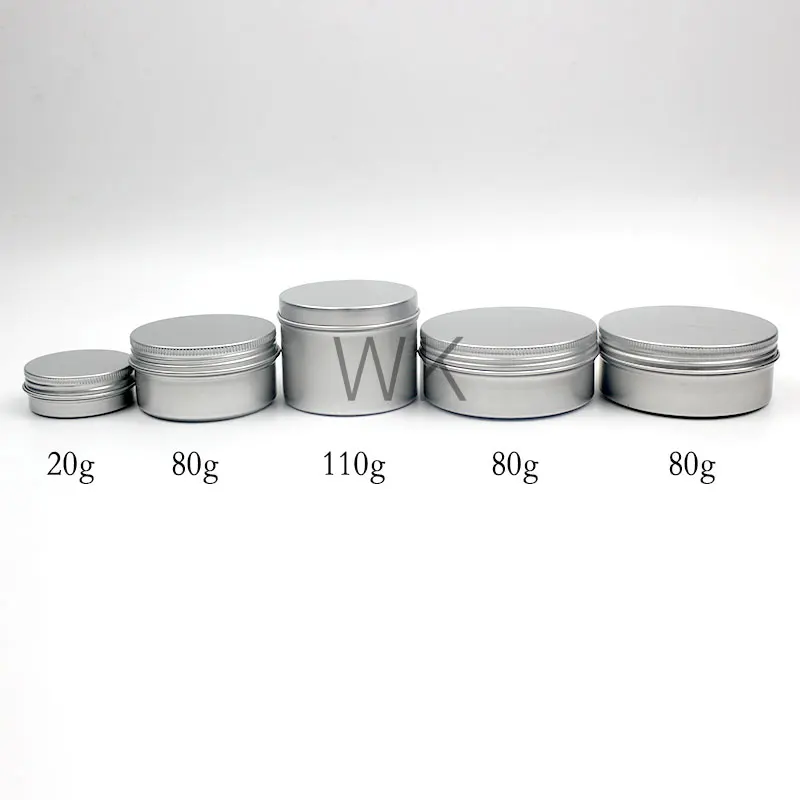 20g 80g 110g round aluminum cosmetic tin container metal aluminum jar ...