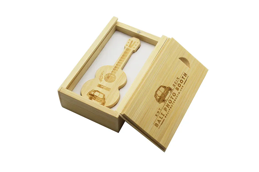 Wooden Guitar USB Flash Drive Pendrives 8GB 16GB 32GB 64GB 128GB USB 2.0 U Stick Thumb Drive Keychain Car Key Flash Card Memory - ANKUX.COM