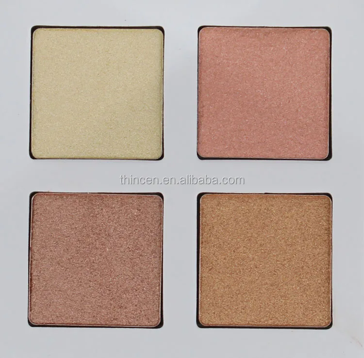 4 Colors Powder Type Long Lasting Waterproof Private Label Highlighter Palette Face Makeup Cosmetics