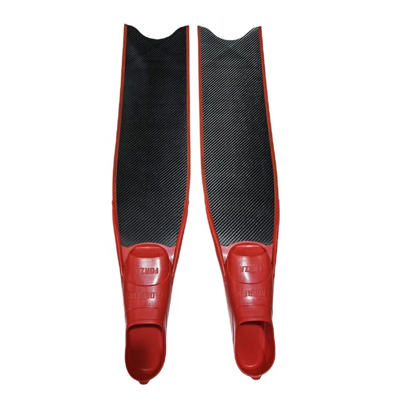 Free Diving Fins Diving Long Fins Red Foot Pocket Pure Carbon Silver