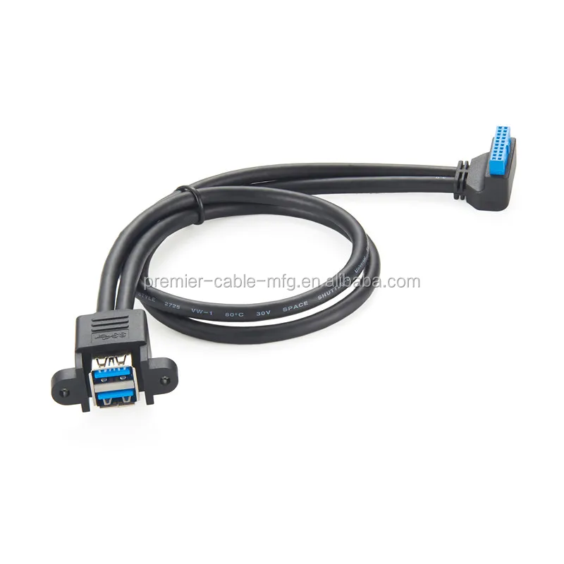 Computer Cables Motherboard 20Pin Female to Dual USB 3.0 Type A Female Adapter Connector USB 3.0 M/F Adapter Connector Cable Length: 0.2m 