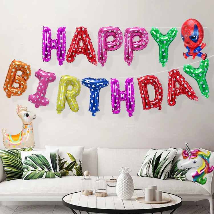 Feliz Cumpleanos Conjunto De Globos Customizable Can Hang 16 Inch Happy ...