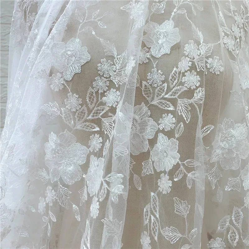 Off White Bridal Lace Fabric, EA2581