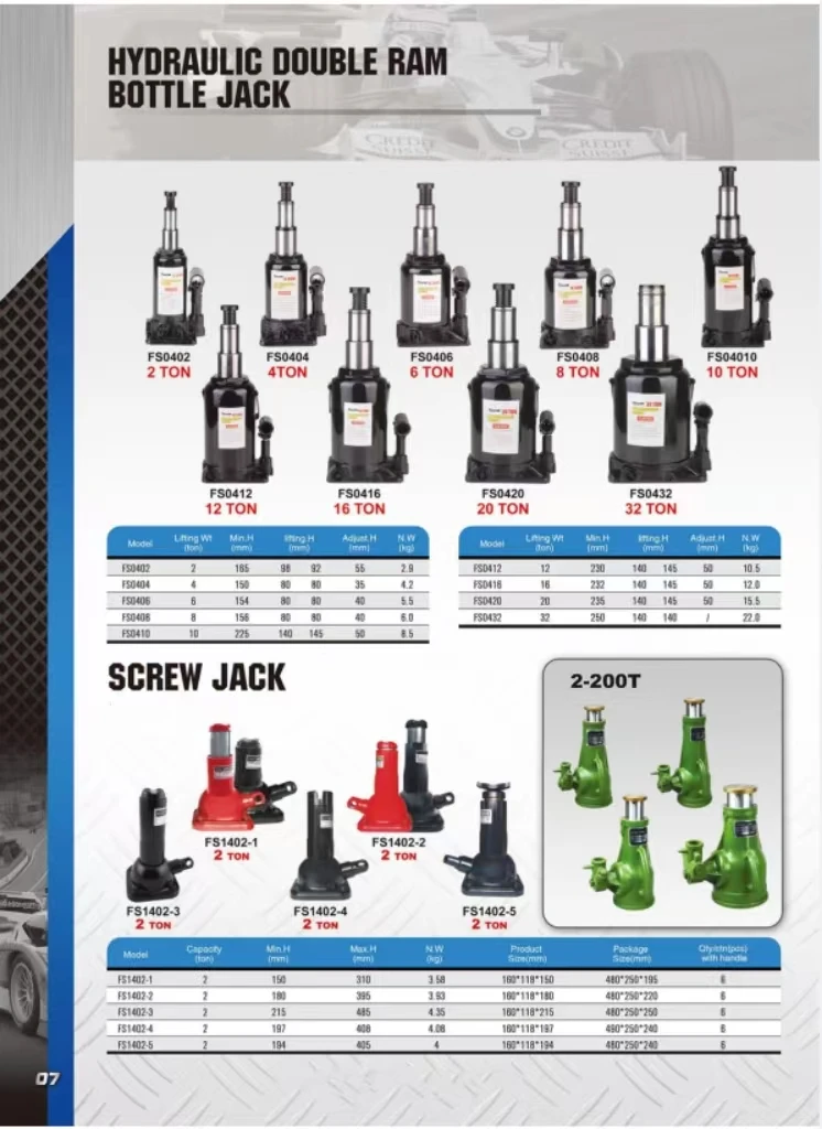 12ton Hydraulic Double Ram Welded Bottle Jack Portable Hydraulic Car Jack For Car Auto Repair