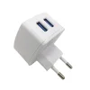 Hot Sale Two USB White Color Fast Charger Portable Mobile Phone Chargers