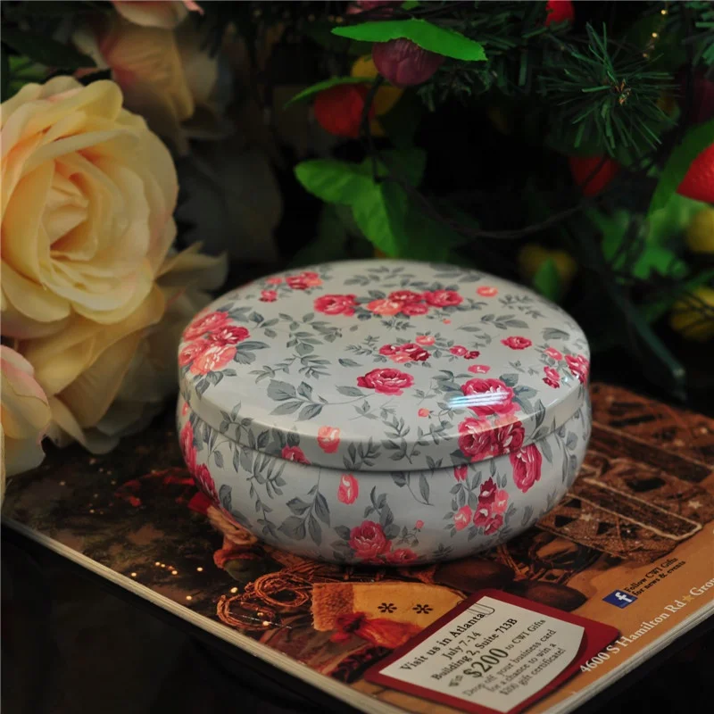Vintage custom Metal Candle tin with lid for Wedding Decoration wholesales