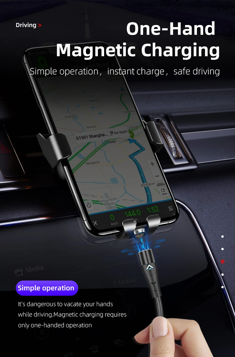 5A super quick charge cable latest version 3 in 1 360 degree magnetic data cable 1m micro ios type c usb cable - ANKUX.COM
