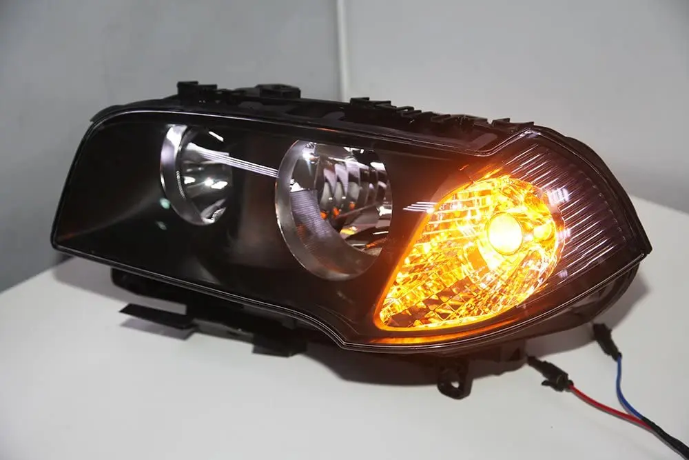 Source For BMW X3 E83 Head Lights Front Lamp Black Housing 2004 to