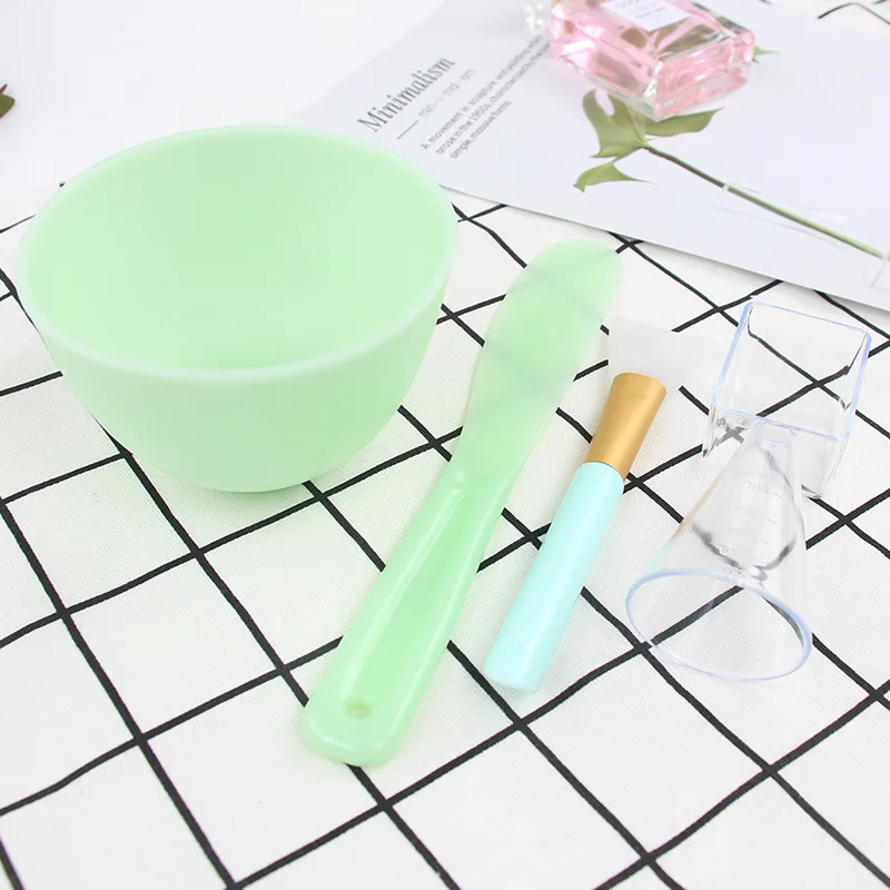 Diy Facemask Mixing Tool Kit Facial Mask Bowl Stick Spatula Silicone