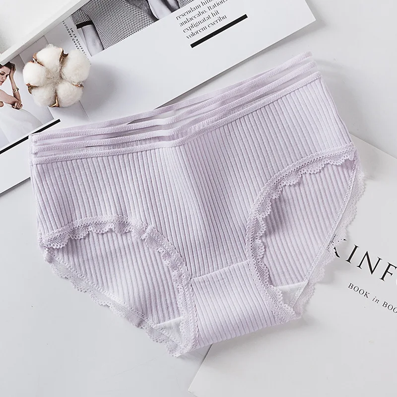 Lingerie Wholesale Thread Female Briefs High Quality Breathable Womens Sexy Cotton Panties 9938