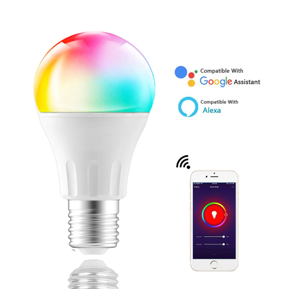 CTORCH Alexa 9w Wifi Rgb E27 B22 Dimmable Smd Lights Led Smart Bulb