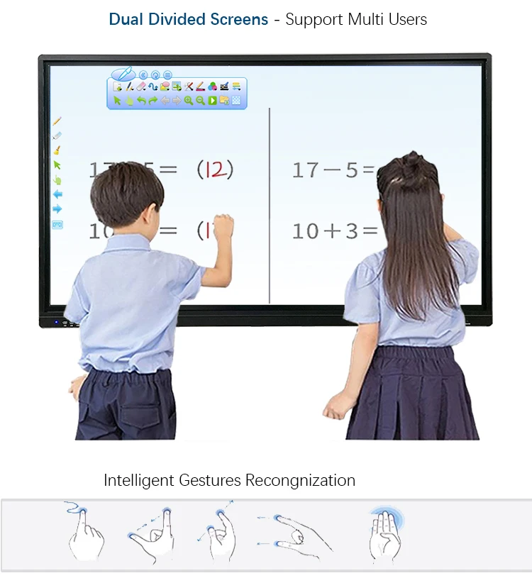 Factory Direct Supply Portable Digital Lcd Touch Screen Interactive Whiteboard Software Infrared Touch 20 Points Android 8.0 OS