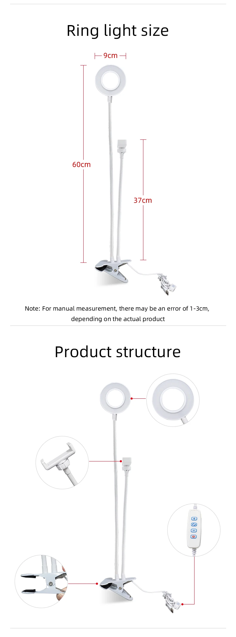 Best Seller 12w Clip Ring Light Buy Selfie Ring Light With Clip Lazy