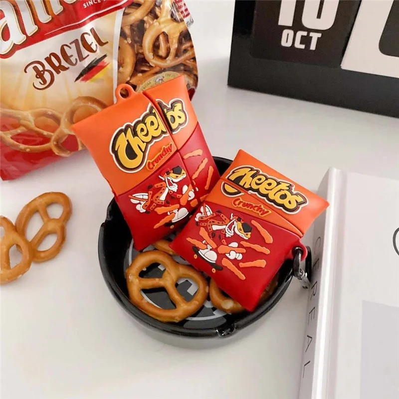 New Designers Air Pods Cover Spoof Cheetos Crunchy Chips For Silicone