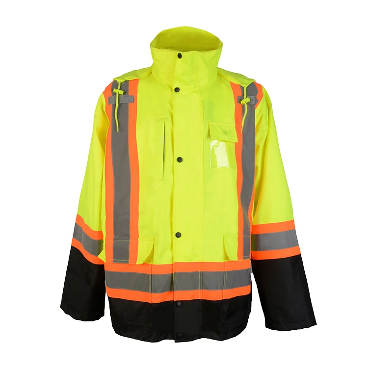 High Visibility Fluorescent Reflective Jacket Hi Vis Construction