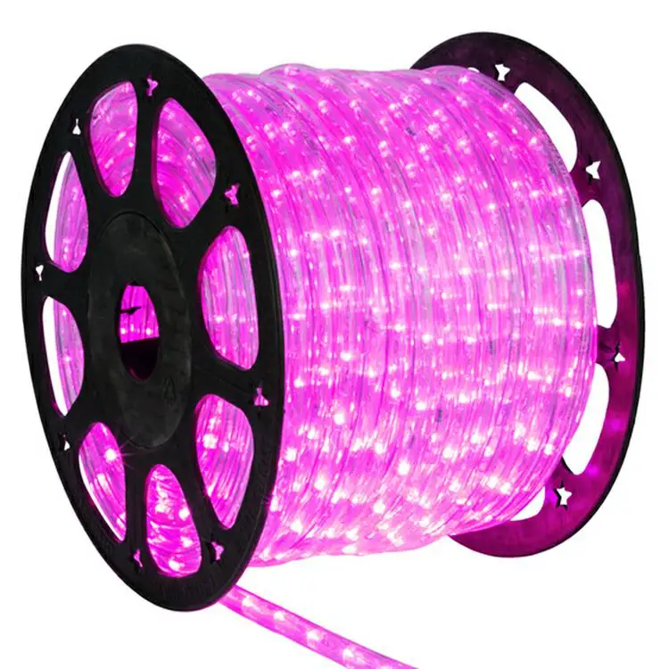 100m 50m 10m  Waterproof Pink Led Rope Light For Outdoor Decoration
