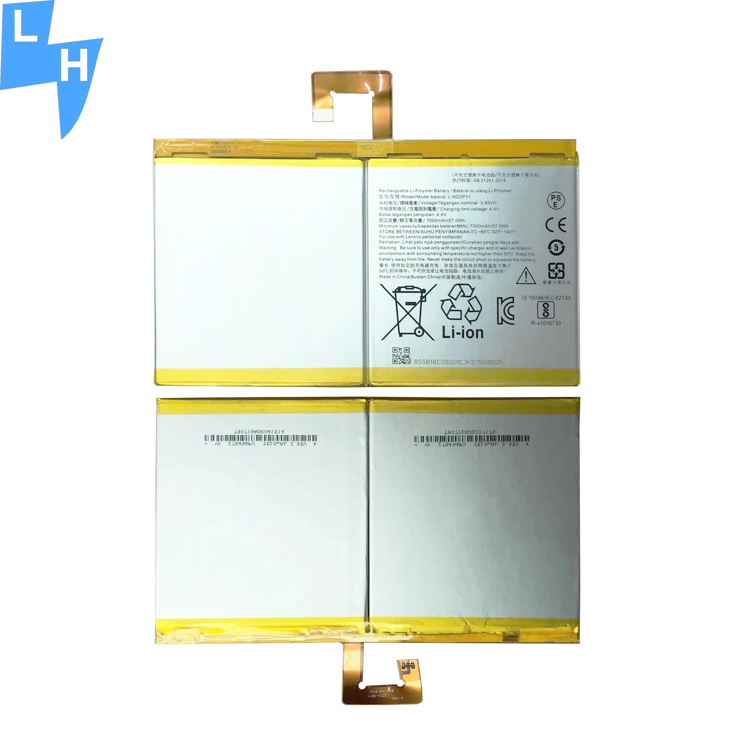 
7000mAh L16D2P31 TB-X304 Tab battery for Lenovo Tab 4 10 battery 